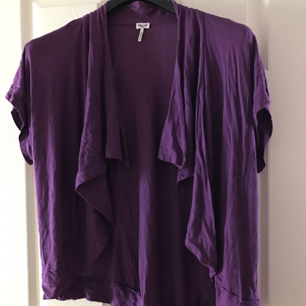 Splendid Purple Flutter Front Bohemian Cardigan
